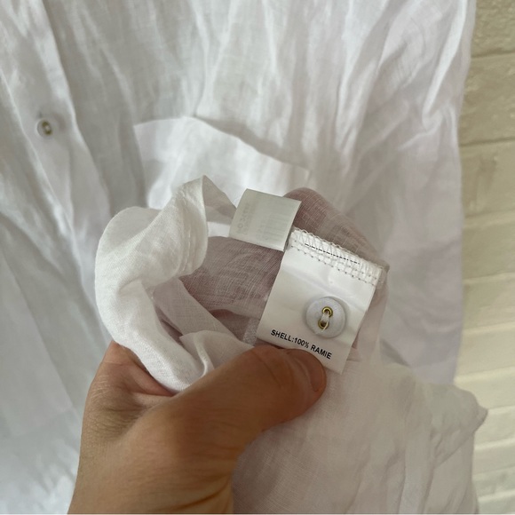 DISSH (EUC) | The Empire Button Down White Oversized Ramie Shirt Top - Picture 6 of 10